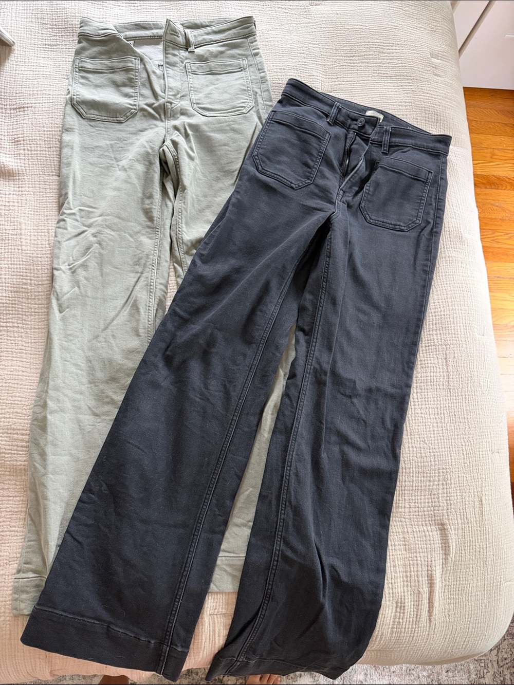 Bundle of 2 Faherty Wide-Leg Jeans in Black & Coastal Sage